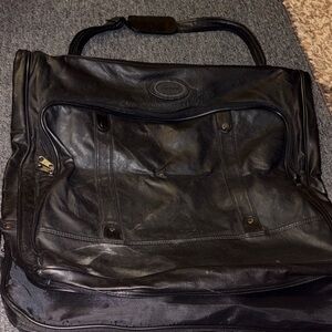 Vintage Brand Black Leather Garmet Bag